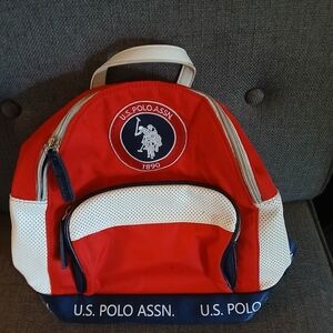 U.S. Polo Assn. Red and White Mini Backpack